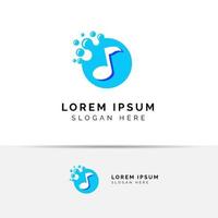 dots music logo design. flat music note symbol design vector