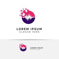 dots sound wave logo design. music logo icon design vector