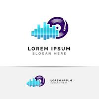 music studio logo design template vector