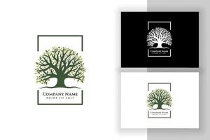 Plantilla de diseño de logotipo de ilustración de vector de árbol de roble. diseños de logotipos de árboles vibrantes abstractos