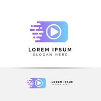 fast play media logo design template. play icon symbol design vector