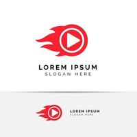 fast play media logo design template. play icon symbol design vector