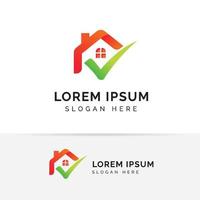 Home Logo Template with check mark. Logo for real estate agency. check home icon symbol designs vector