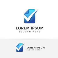 Check Document Logo Template Design. doc check icon symbol designs vector