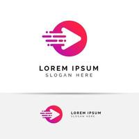 fast play media logo design template. play icon symbol design vector