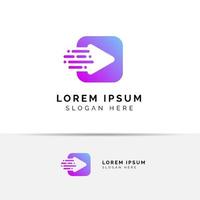 fast play media logo design template. play icon symbol design vector