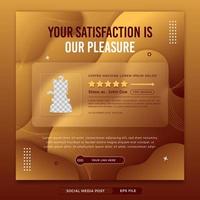 Concept of customer feedback for social media template with abstract background vector