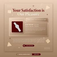 Concept of customer feedback testimonial for social media template vector