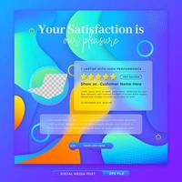 Colorful concept of customer feedback for social media template with abstract background vector