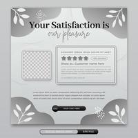 Concept of customer feedback for social media template, abstract flat background with leaves vector