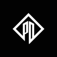 PD logo monogram with square rotate style design template vector