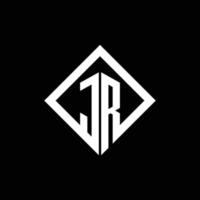 monograma del logotipo jr con plantilla de diseño de estilo de rotación cuadrada vector