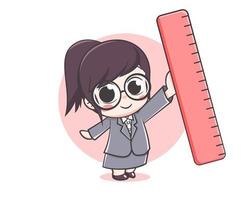 Cute teacher girl cartoon character vector