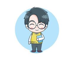 Cute teacher cartoon character vector