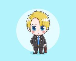 Cute businessman cartoon illustration vector