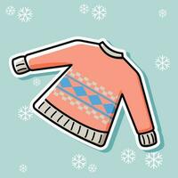 Sweater winter sticker vector