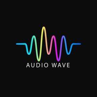 Vector abstract technology audio music concept sound wave logo