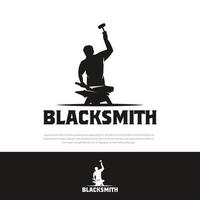 Blacksmith logo vector silhouette template