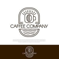 Logotipo de cafetería vintage único con arte lineal. se puede utilizar para bares, discotecas, restaurantes, cafeterías vector