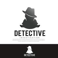 Detective template logo.investigation concept,criminal illustration vector