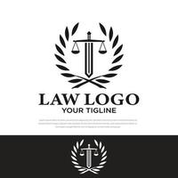 Creative premium sword scale law firm trend logo design vector