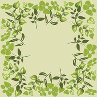 illustration of green flower frame vector