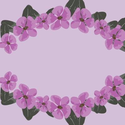 leaves and purple flower frame