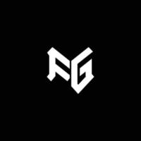 monograma del logotipo de fg con plantilla de diseño de forma de escudo vector