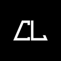 monograma abstracto del logotipo de cl aislado en fondo negro vector