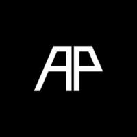 AP logo monograma abstracto aislado sobre fondo negro vector