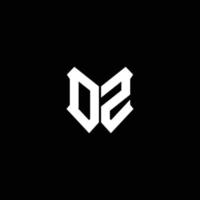 monograma del logotipo de dz con plantilla de diseño de forma de escudo vector