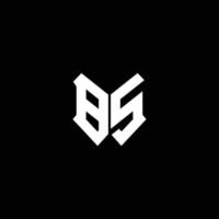 bs logo monogram with shield shape design template vector