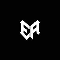 monograma del logotipo de ea con plantilla de diseño de forma de escudo vector