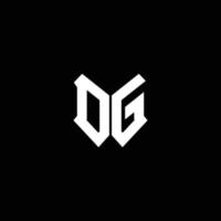 monograma de logotipo dg con plantilla de diseño de forma de escudo vector