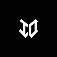 id logo monogram with shield shape design template vector