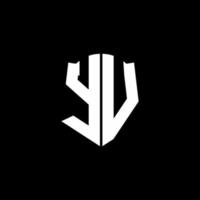 Cinta del logotipo de la letra del monograma de Yv con el estilo del escudo aislado en fondo negro vector