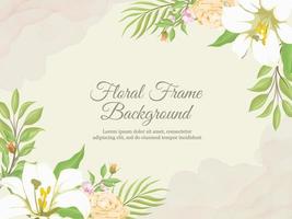 Beautifull Wedding Banner Background with Lily Flower and Leaves vector