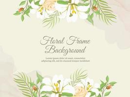 Beautifull Wedding Banner Background with Lily Flower and Leaves vector