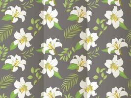 Beautifull Seamless Pattern Design for Fashion with Lily Flower and Leaves vector