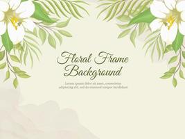 Beautifull Wedding Banner Background with Lily Flower and Leaves vector