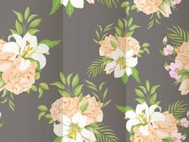 Beautifull Seamless Pattern Design for Fashion with Lily Flower and Leaves vector