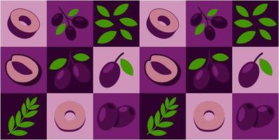 Black Olive abstract seamless geometric vector pattern for packaging design