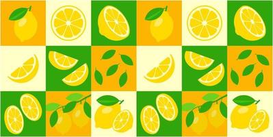 Lemon abstract seamless geometric vector pattern for packaging design