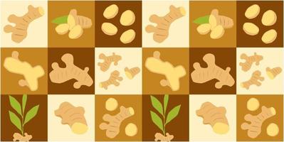 Ginger abstract seamless geometric vector pattern for packaging design