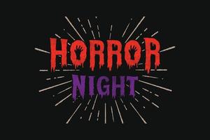 Halloween T-shirt Design Horror Night vector