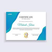 Certificate Template Design. Diploma certificate border template. Luxury Certificate of appreciation template vector