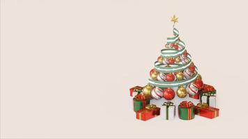 Christmas Ribbon Tree 3D Rendering Animation video