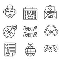 Party Line Icons Set vector