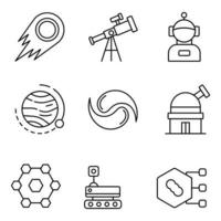 Science Fiction Line Icons Set vector