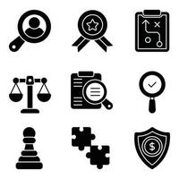 conjunto de iconos de glifo de organización vector